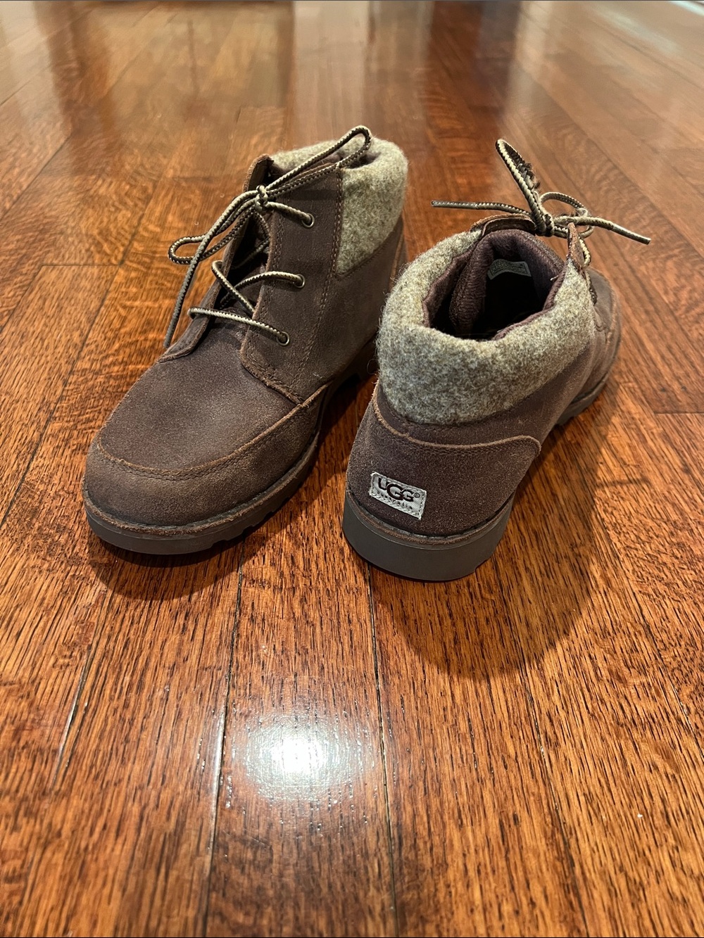 UGG Brown Chukka Boot with Wool Collar